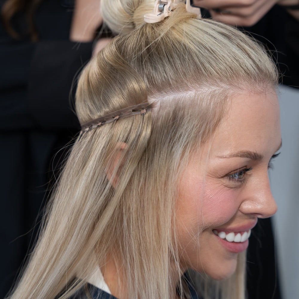 Signature Weft extensions being applied at a Jadore Academy Day