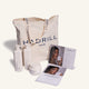 Hadrill Retail Ready Opening Parcel with unboxed shampoo, conditioner, treatment mask, branded tote bag and salon merchandising materials