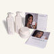 Hadrill Signature Ritual Opening Parcel with unboxed shampoo, conditioner, treatment mask and salon merchandising materials
